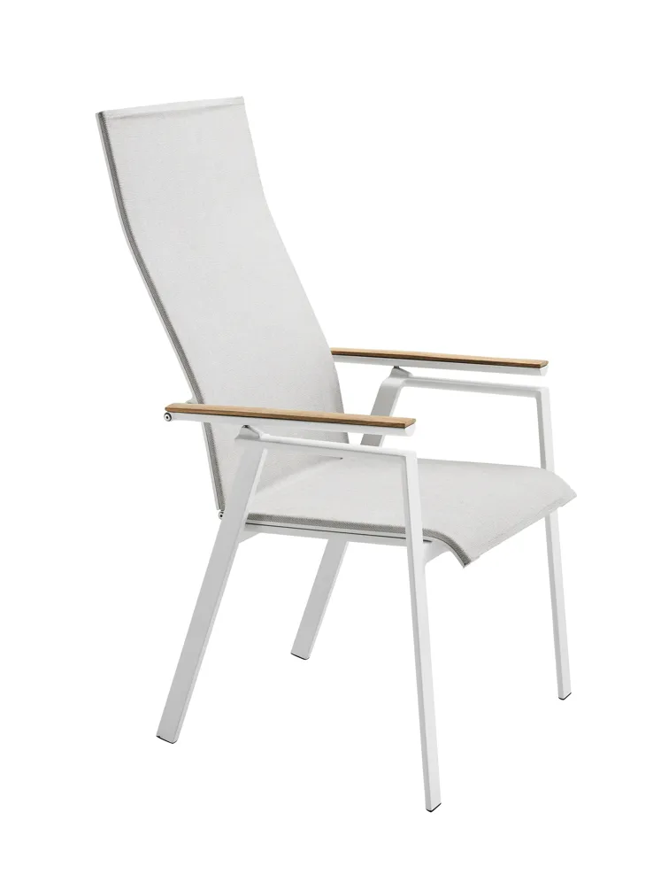 Gartenstuhl SOLPURI �Soul Klappsessel shell� Teakarmlehne Aluminium Textil